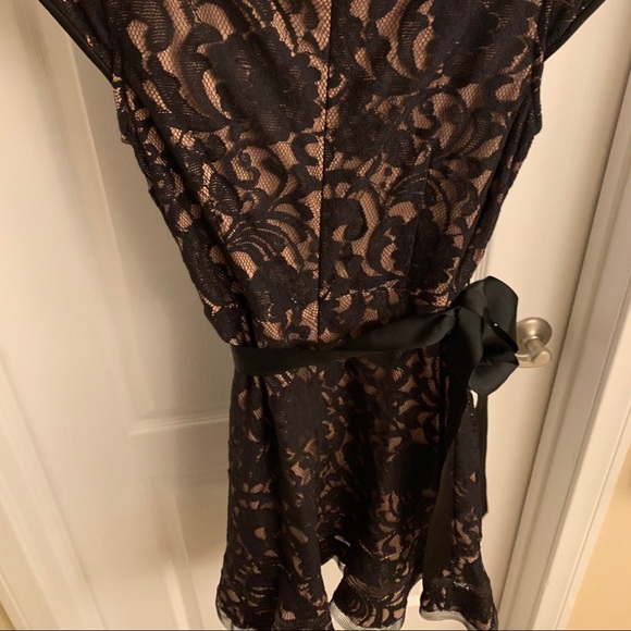 Black Lace Overlay Dress - Picture 4 of 5